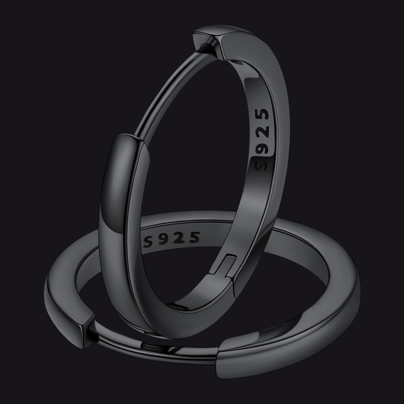 Classic Sterling Silver Huggie Hoop Earrings for