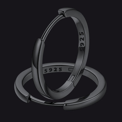 Classic Sterling Silver Huggie Hoop Earrings for