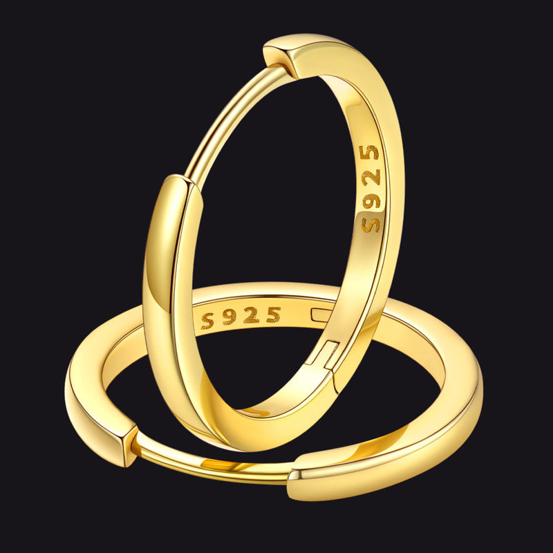 Classic Sterling Silver Huggie Hoop Earrings for