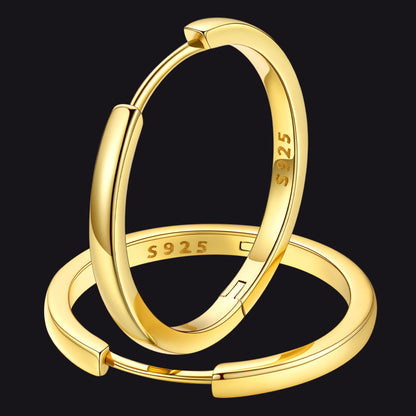 Classic Sterling Silver Huggie Hoop Earrings for