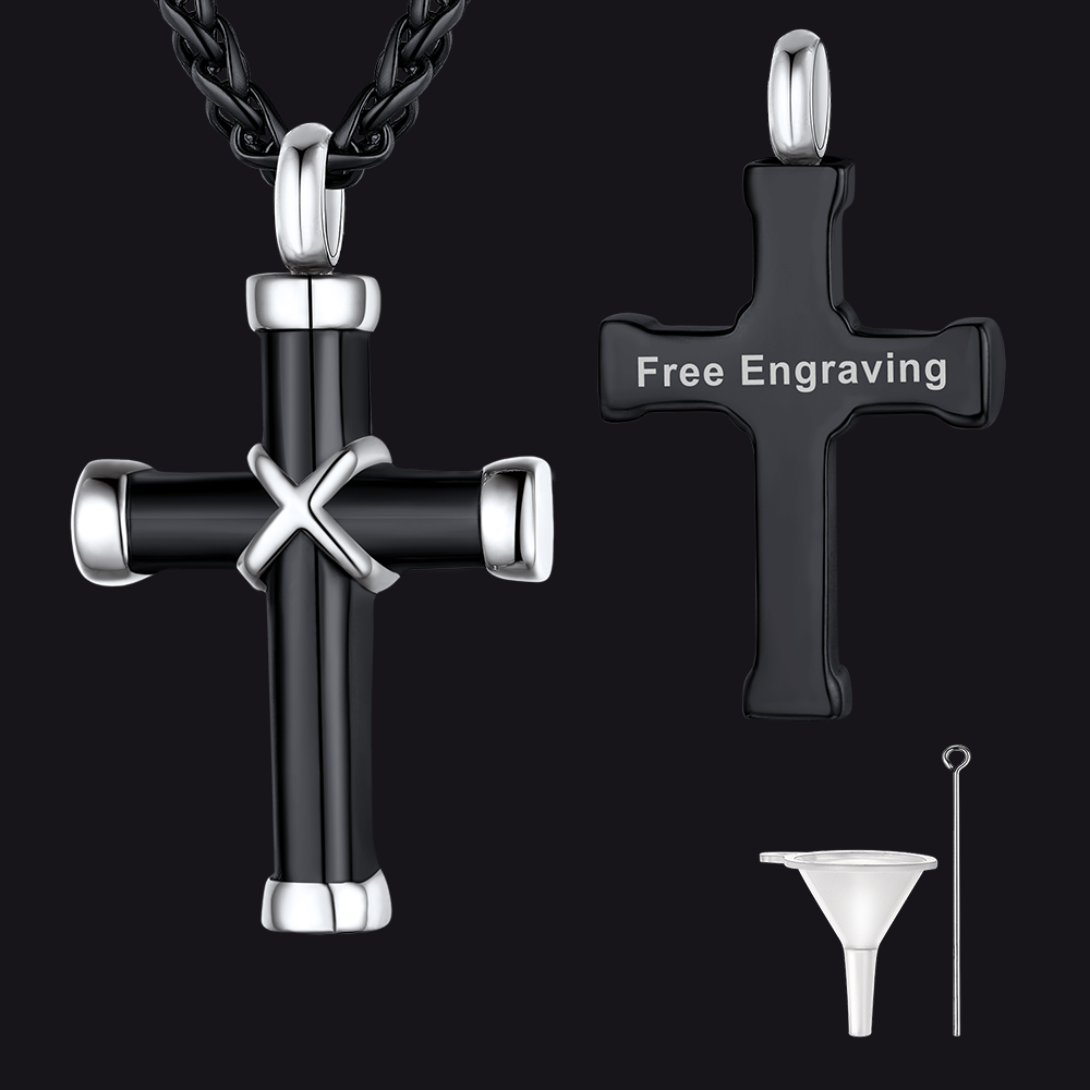 Customized Cross Cremation Urn Necklace Memorial Jewelry for