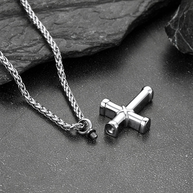 Customized Cross Cremation Urn Necklace Memorial Jewelry for