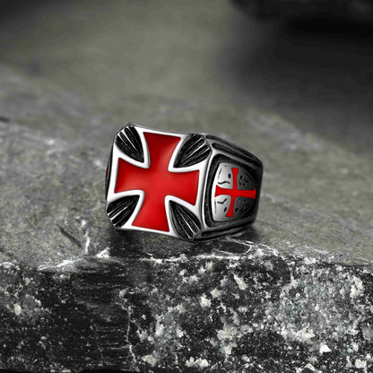 Christian Knights Templar Cross Ring for Stainless Steel