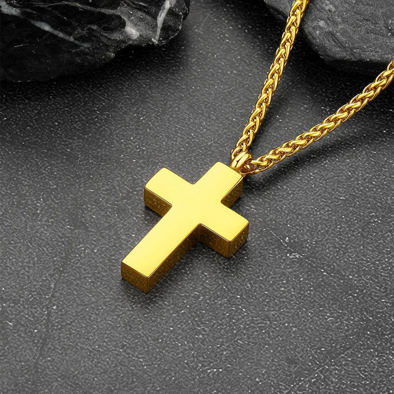 Customized Cross Cremation Urn Ashes Necklace Memorial Keepsakes Pendant