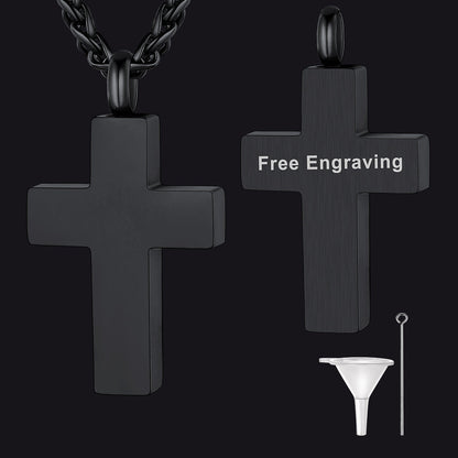 Customized Cross Cremation Urn Ashes Necklace Memorial Keepsakes Pendant