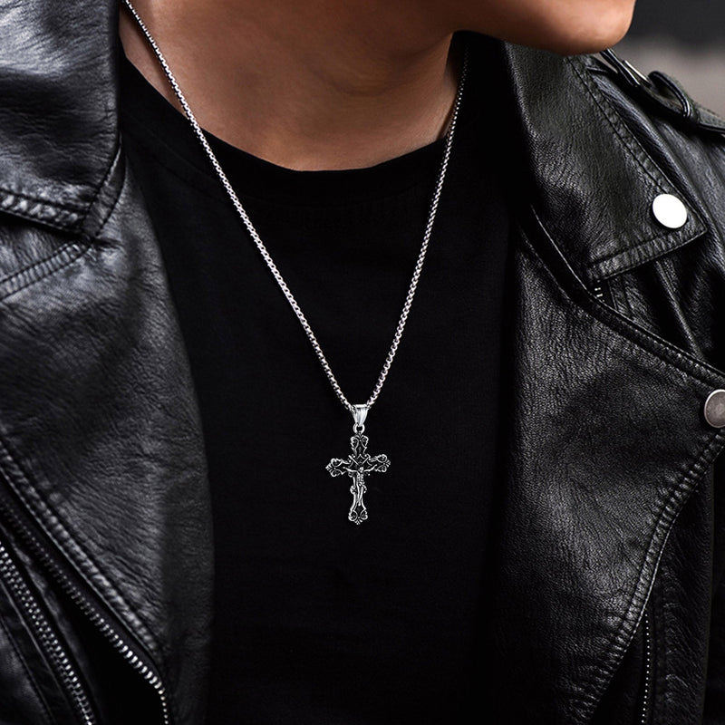 Crucifix Cross Necklace Jesus Pendant for
