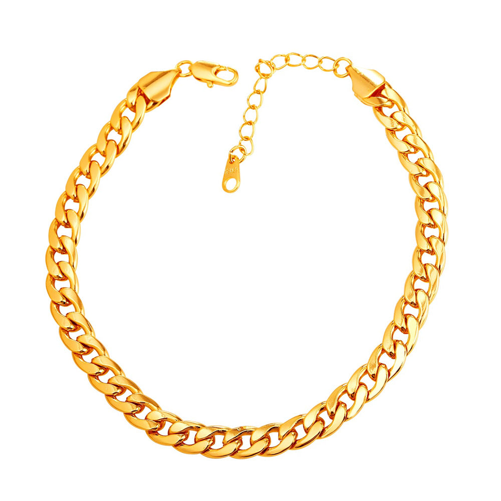 7mm Cuban Chain Anklet Bracelet for