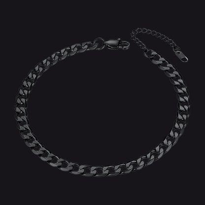 Stainless Steel Cuban Chain Link Anklet Bracelet for