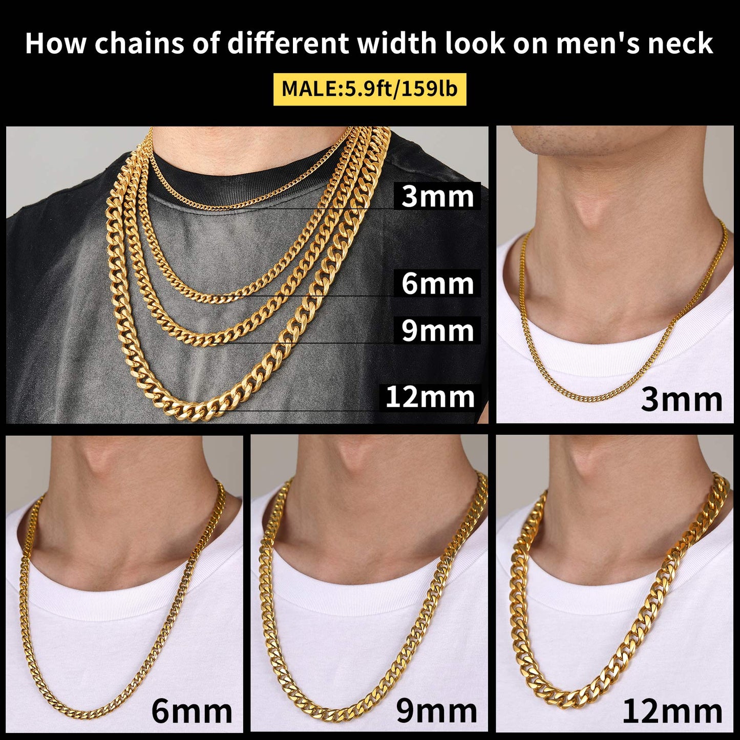 Chunky Miami Curb Cuban Link Chain Necklace for