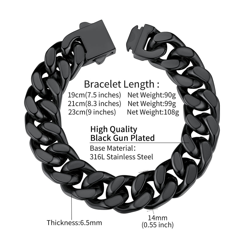Miami Cuban Link Chain Bracelet 5/7/9/12mm Width for