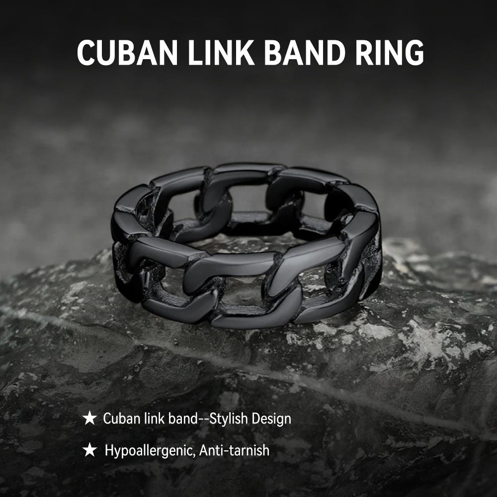 Chunky Cuban Link Chain Ring for Stainless Steel