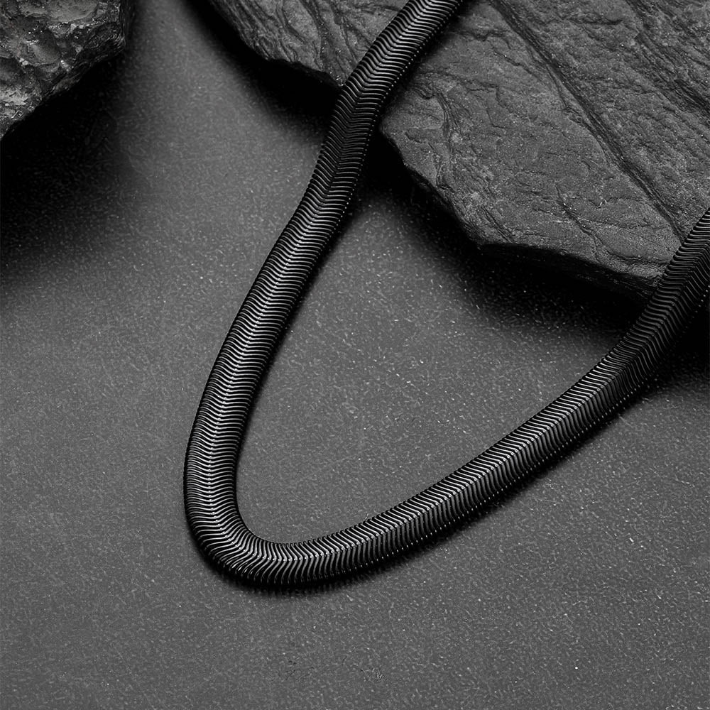 8mm Snake Chain Link Necklace Set for
