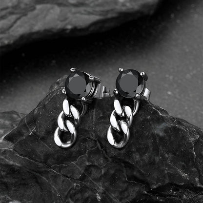 Couple Cubic Zirconia Chain Dangle Earrings Set for