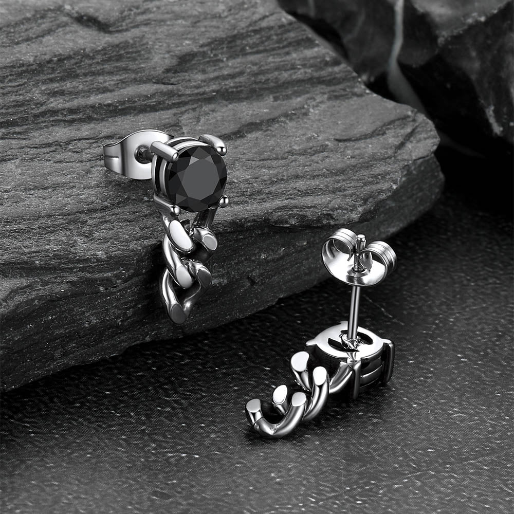 Couple Cubic Zirconia Chain Dangle Earrings Set for