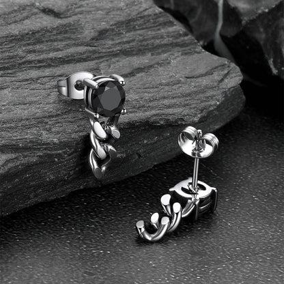Couple Cubic Zirconia Chain Dangle Earrings Set for
