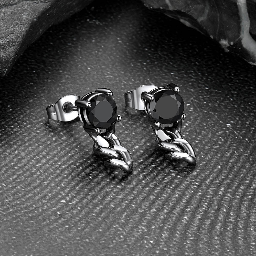 Couple Cubic Zirconia Chain Dangle Earrings Set for