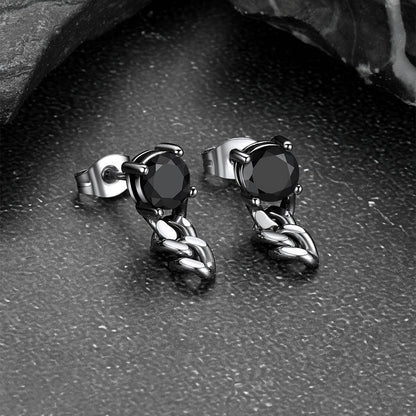 Couple Cubic Zirconia Chain Dangle Earrings Set for