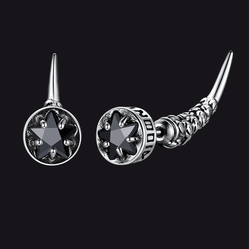Viking Rune Fang Stud Earrings for – Nordic Star Cz Earrings