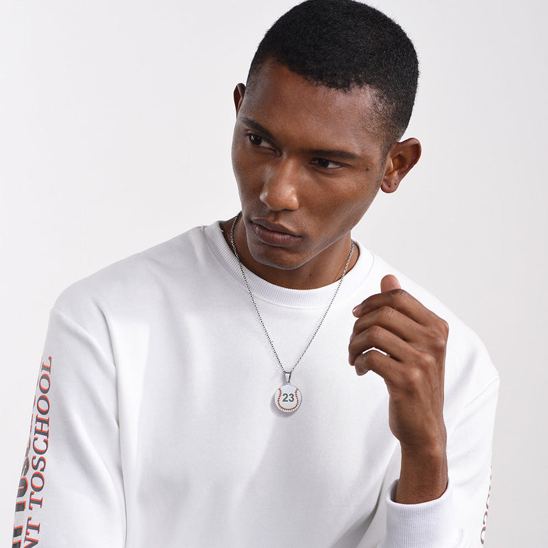 Custom Number Baseball Disc Necklace Sport Chain for