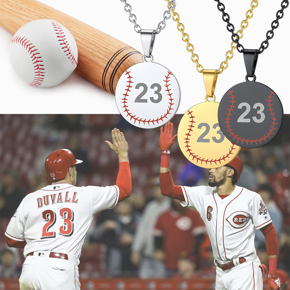 Custom Number Baseball Disc Necklace Sport Chain for