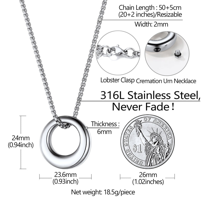 Custom Circle of Life Urn Ashes Necklace Cremation Jewelry