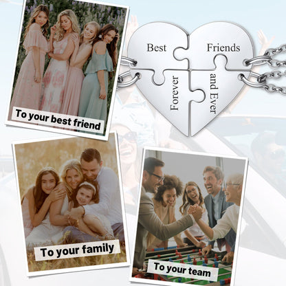 Personalized Heart Puzzle Matching Necklaces for Couples Mom Daughter Bff