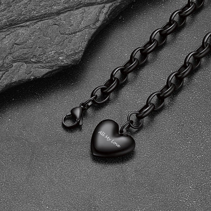 Custom Heart Link Chain Bracelet Gift for Couple