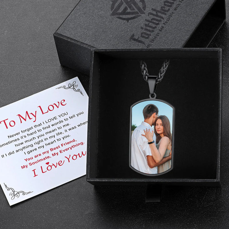Custom Photo Dog Tag Necklace With Picture for