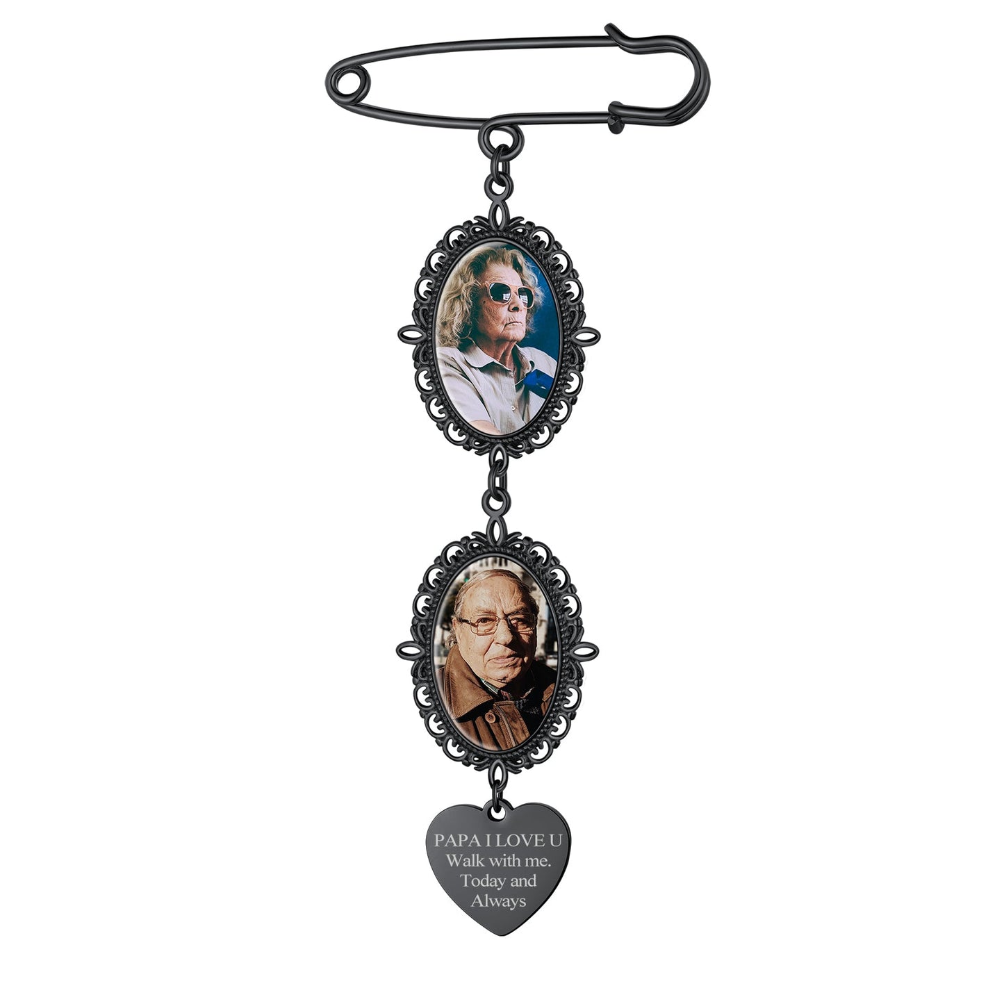 Customized Memorial Picture Charms Brooch Pins for Wedding
