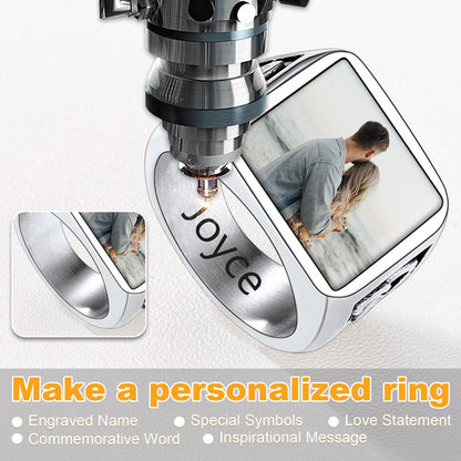 Personalized Custom Photo Ring With Knot for