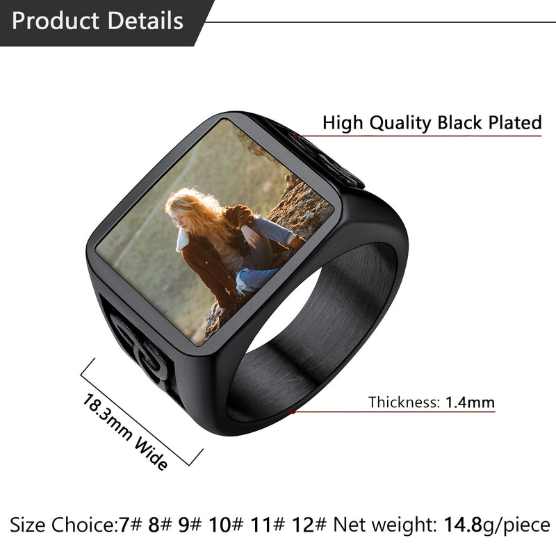 Personalized Custom Photo Ring With Knot for