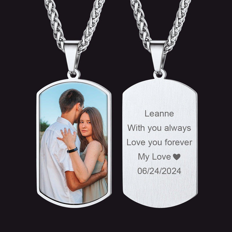 Custom Photo Dog Tag Necklace With Picture for