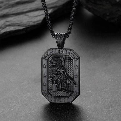 Custom Saint Florian Firefighter Dog Tag Necklace