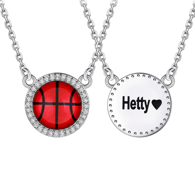 Custom Cz Sports Pendant Necklace With Name Tag for Fans Athlete