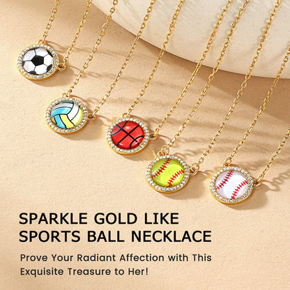 Custom Cz Sports Pendant Necklace With Name Tag for Fans Athlete