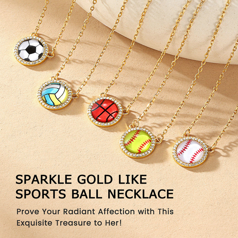 Custom Cz Sports Pendant Necklace With Name Tag for Fans Athlete