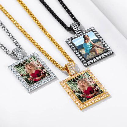 Customized Frame Picture Necklace Memorial Gift for
