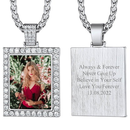 Customized Frame Picture Necklace Memorial Gift for