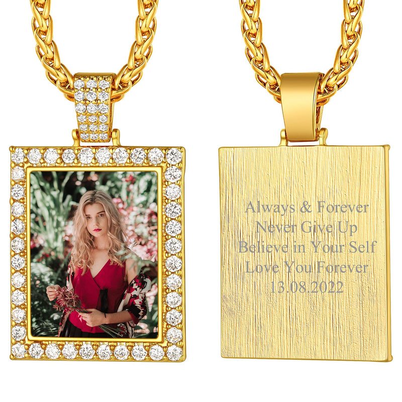 Customized Frame Picture Necklace Memorial Gift for