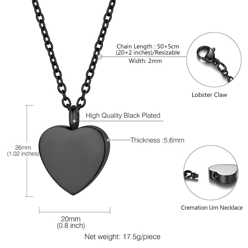 Customized Heart Urn Necklace for Ashes Cremation Jewelry