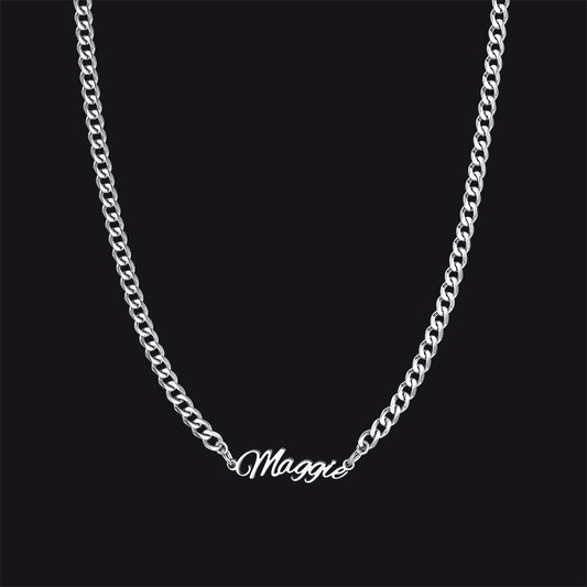 Customized Name Necklace With Cuban Link Chain for