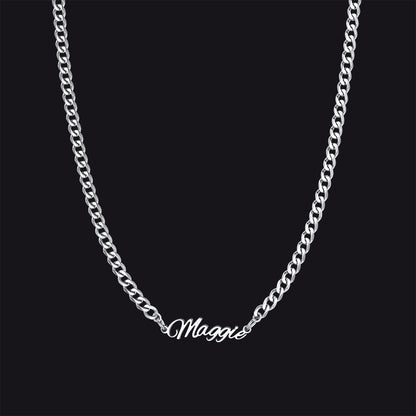 Customized Name Necklace With Cuban Link Chain for