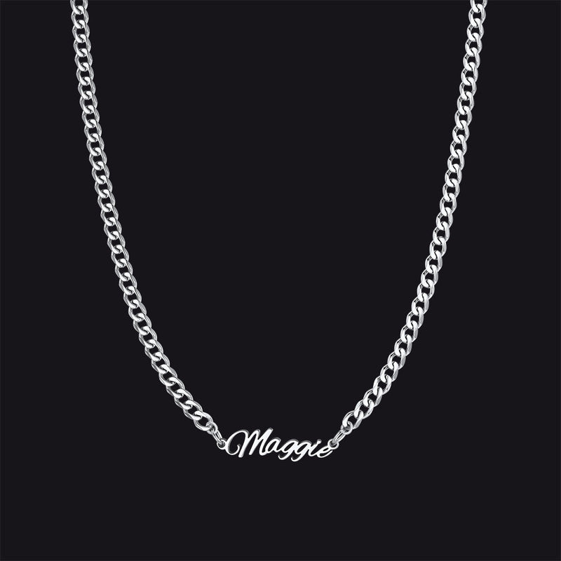 Customized Name Necklace With Cuban Link Chain for