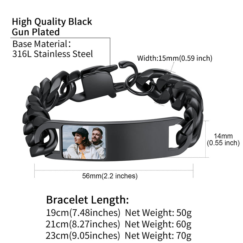 Customized Photo Cuban Chain Link Bracelet for