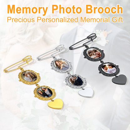 Customized Memorial Picture Charms Brooch Pins for Wedding