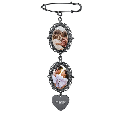 Customized Memorial Picture Charms Brooch Pins for Wedding