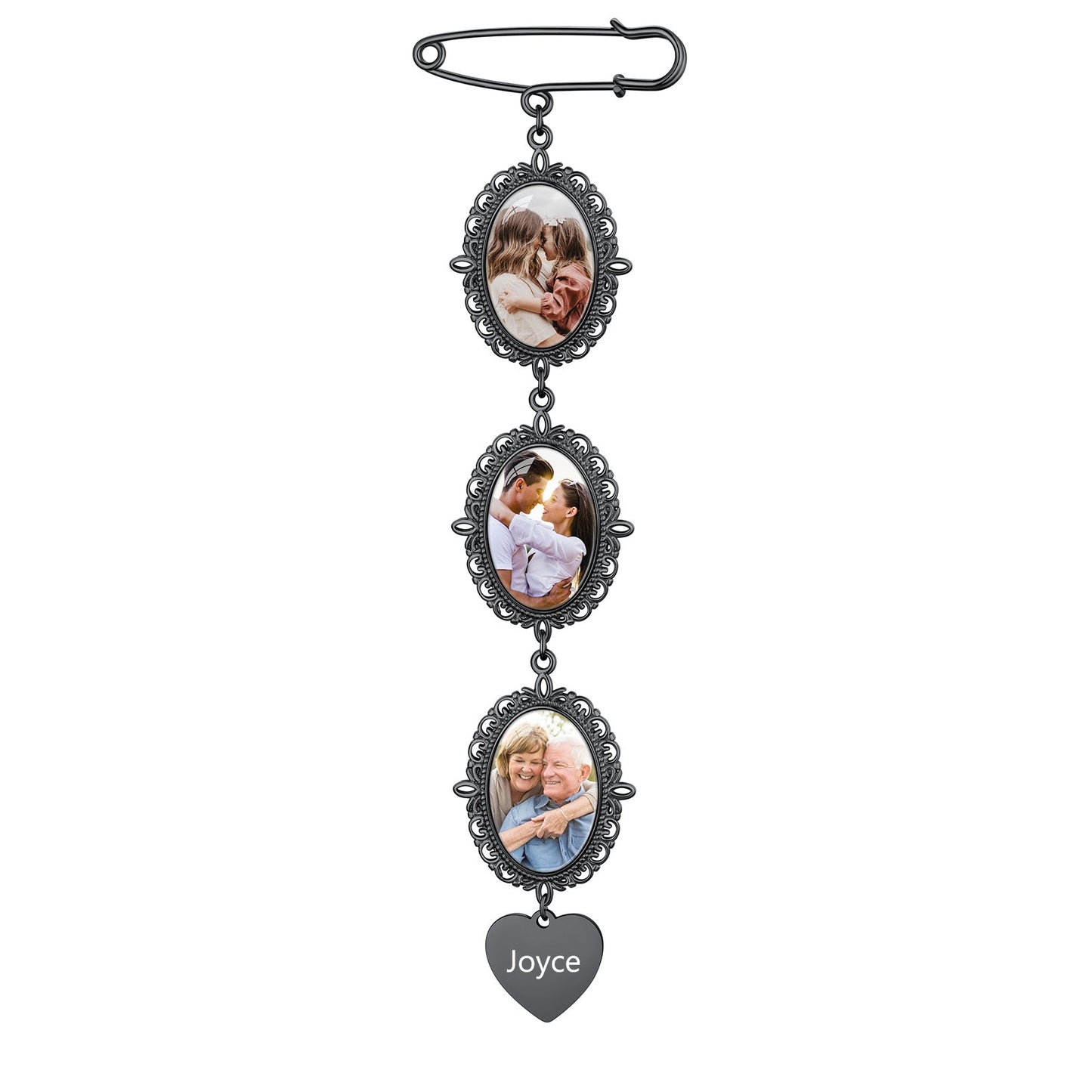 Customized Memorial Picture Charms Brooch Pins for Wedding