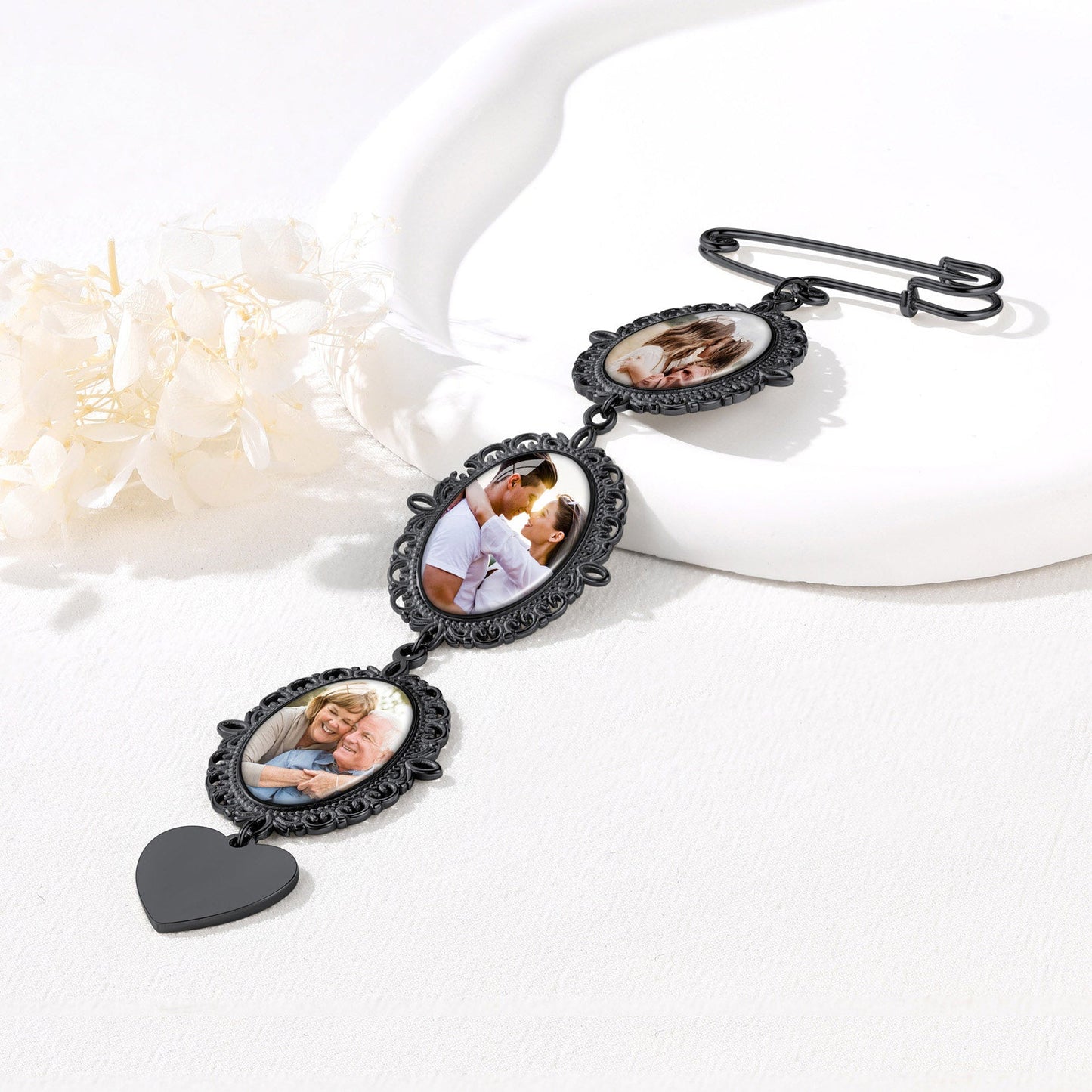 Customized Memorial Picture Charms Brooch Pins for Wedding
