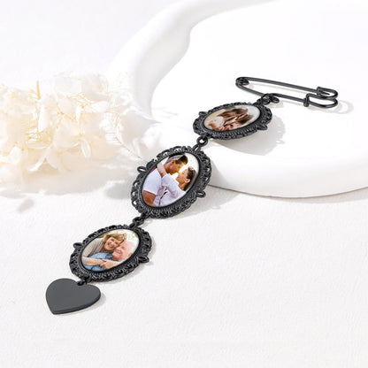 Customized Memorial Picture Charms Brooch Pins for Wedding