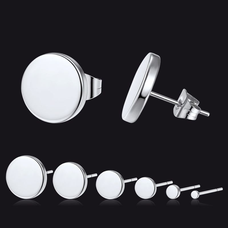 6 Pairs Punk Round Stud Earrings Set for